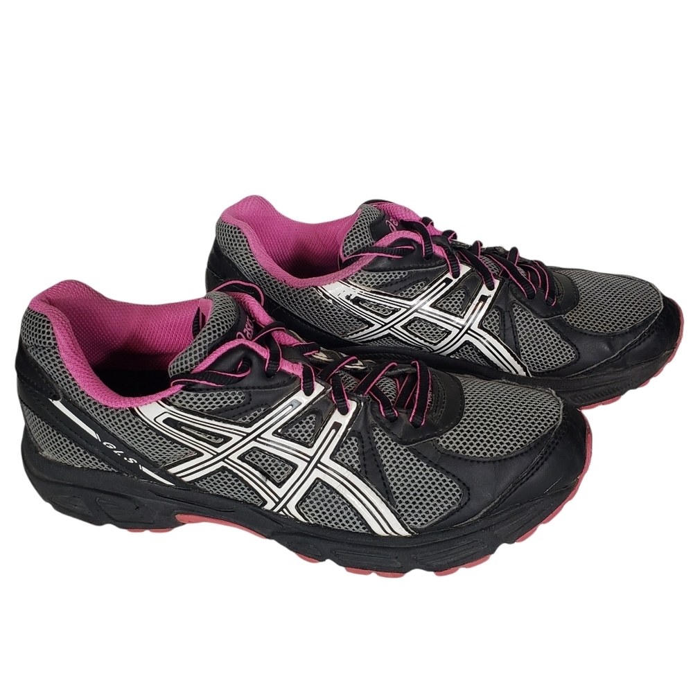 Asics GLS Pink Black Gray Sneakers Women's Size 8.5 Athletic Mesh Running Shoes